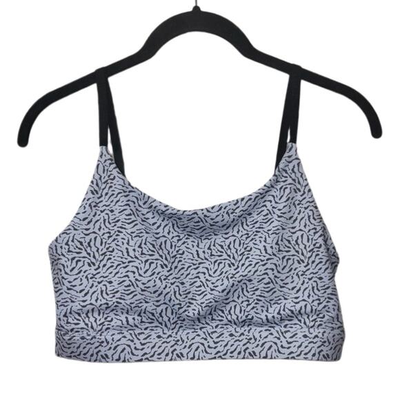 NWT All Fenix Sports Bra Large Powder Cheetah Blue Australian Pilates Wear Yoga - Picture 1 of 15